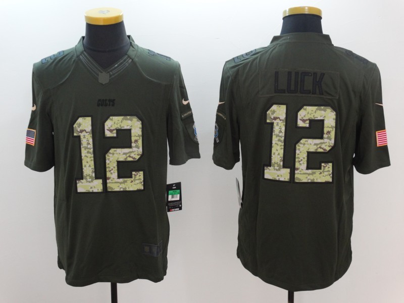 Nike Indianapolis Colts #12 Andrew Luck  Green Men's Stitched NFL Limited Salute To Service Jersey