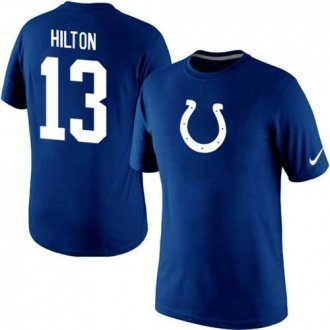 Nike Indianapolis Colts #13 TY Hilton Name & Number NFL T-Shirt Blue