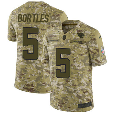 Nike Jaguars #5 Blake Bortles Camo Youth Stitched NFL Limited 2018 Salute to Service Jersey