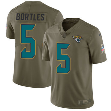 Nike Jaguars #5 Blake Bortles Olive Youth Stitched NFL Limited 2017 Salute to Service Jersey