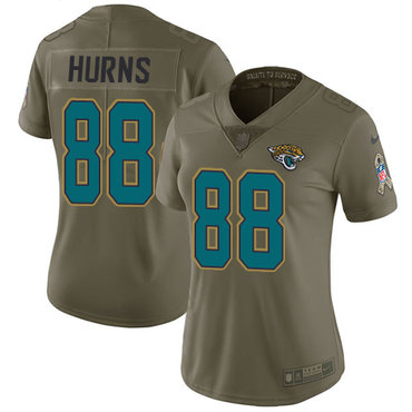 Nike Jaguars #88 Allen Hurns Olive Women's Stitched NFL Limited 2017 Salute to Service Jersey