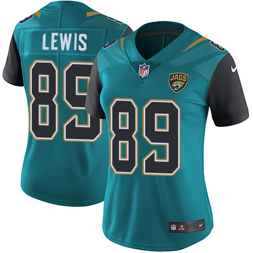 Nike Jaguars #89 Marcedes Lewis Teal Green Team Color Women's Stitched NFL Vapor Untouchable Limited Jersey
