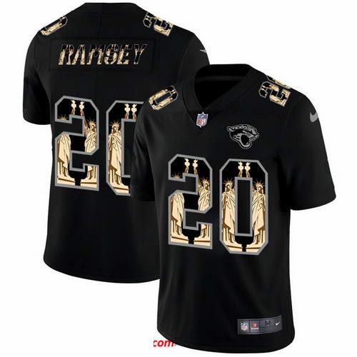Nike Jaguars 20 Jalen Ramsey Black Statue Of Liberty Limited Jersey