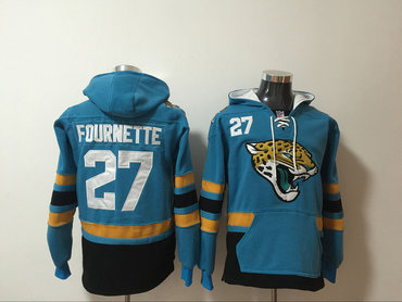 Nike Jaguars 27 Leonard Fournette Teal All Stitched Hooded Sweatshirt