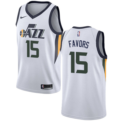 Nike Jazz #15 Derrick Favors White NBA Swingman Association Edition Jersey