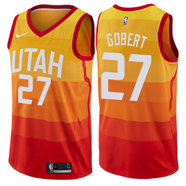 Nike Jazz #27 Rudy Gobert Orange NBA Swingman City Edition Jersey
