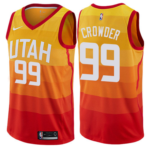 Nike Jazz #99 Jae Crowder Orange NBA Swingman City Edition Jersey