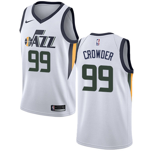 Nike Jazz #99 Jae Crowder White NBA Swingman Association