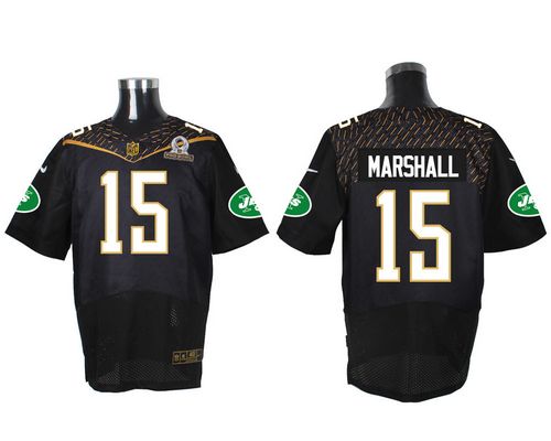 Nike Jets #15 Brandon Marshall Black 2016 Pro Bowl Men's Stitched NFL Elite Jersey