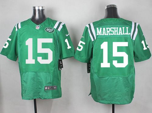 Nike Jets #15 Brandon Marshall Green Men's Stitched NFL Elite Rush jerseys