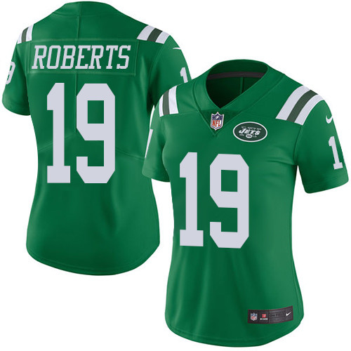 Nike Jets #19 Andre Roberts Green Women's Stitched NFL Limited Rush Jersey