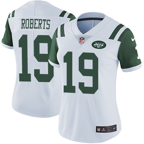Nike Jets #19 Andre Roberts White Women's Stitched NFL Vapor Untouchable Limited Jersey