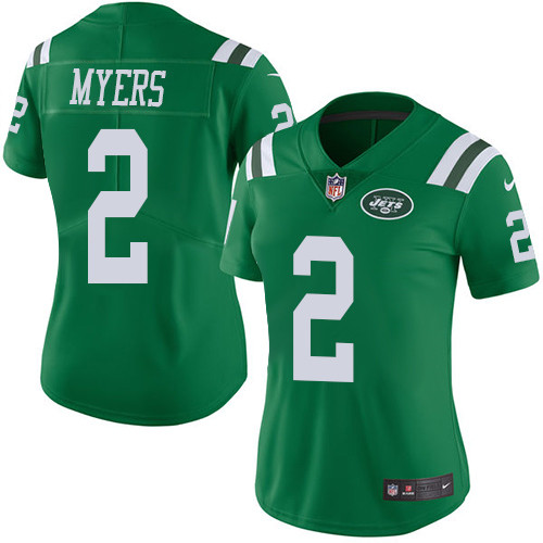 Nike Jets #2 Jason Myers Green Women's Stitched NFL Limited Rush Jersey