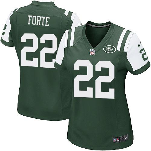 Nike Jets #22 Matt Forte Green Team Color Women's Stitched NFL Elite Jersey
