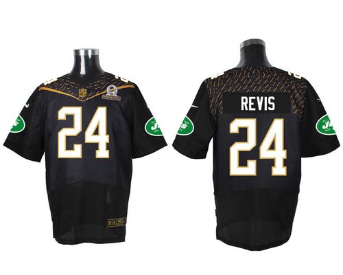 Nike Jets #24 Darrelle Revis Black 2016 Pro Bowl Men's Stitched NFL Elite Jersey