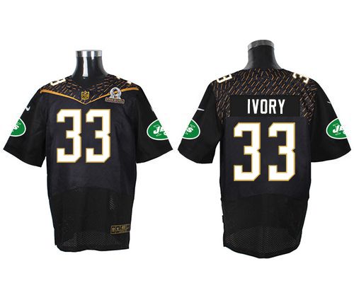 Nike Jets #33 Chris Ivory Black 2016 Pro Bowl Men's Stitched NFL Elite Jersey