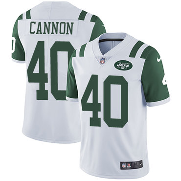 Nike Jets #40 Trenton Cannon White Men's Stitched NFL Vapor Untouchable Limited Jersey