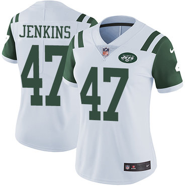 Nike Jets #47 Jordan Jenkins White Women's Stitched NFL Vapor Untouchable Limited Jersey
