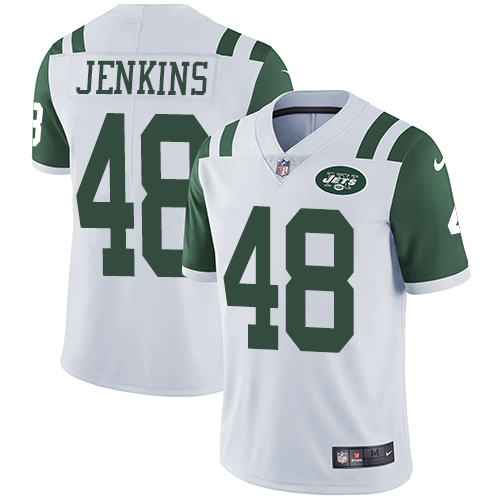Nike Jets #48 Jordan Jenkins White Men's Stitched NFL Vapor Untouchable Limited Jersey