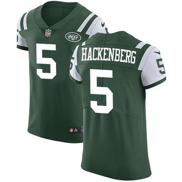Nike Jets #5 Christian Hackenberg Green Team Color Men's Stitched NFL Vapor Untouchable Elite Jersey$