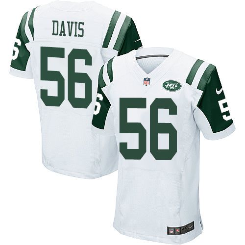 Nike Jets #56 Demario Davis White Men's Stitched NFL Elite Jersey