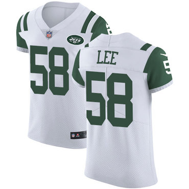 Nike Jets #58 Darron Lee White Men's Stitched NFL Vapor Untouchable Elite Jersey