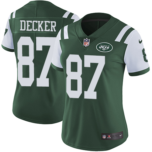 Nike Jets #87 Eric Decker Green Team Color Women's Stitched NFL Vapor Untouchable Limited Jersey