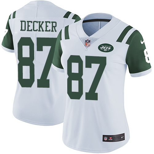 Nike Jets #87 Eric Decker White Women's Stitched NFL Vapor Untouchable Limited Jersey