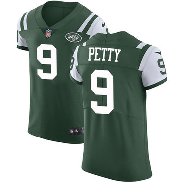 Nike Jets #9 Bryce Petty Green Team Color Men's Stitched NFL Vapor Untouchable Elite Jersey