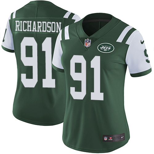 Nike Jets #91 Sheldon Richardson Green Team Color Women's Stitched NFL Vapor Untouchable Limited Jersey