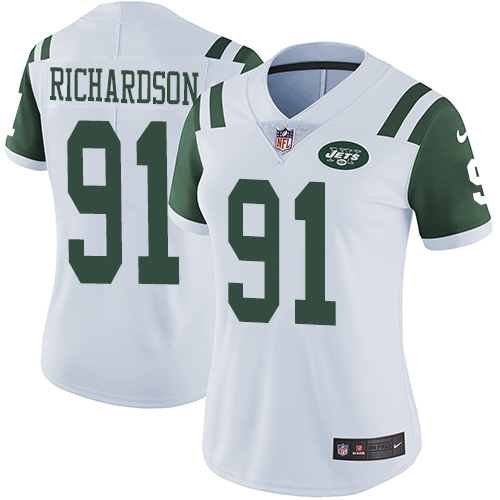 Nike Jets #91 Sheldon Richardson White Women's Stitched NFL Vapor Untouchable Limited Jersey