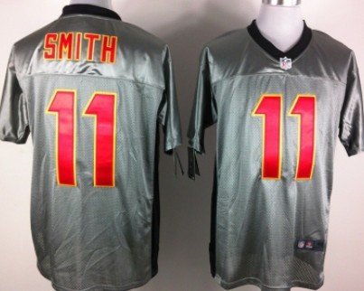 Nike Kansas City Chiefs #11 Alex Smith Gray Elite Jersey