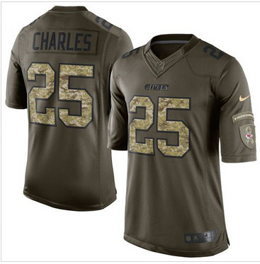 Nike Kansas City Chiefs #25 Jamaal Charles Green Men's Stitched NFL Limited Salute to Service Jersey