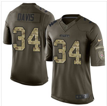 Nike Kansas City Chiefs #34 Knile Davis Green Men's Stitched NFL Limited Salute to Service Jersey