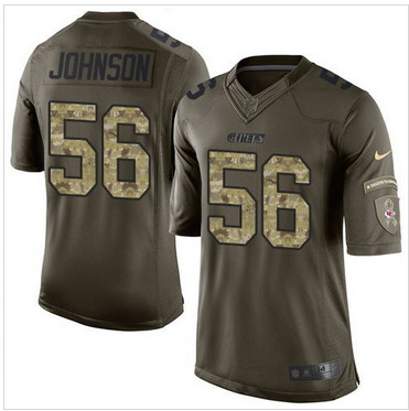 Nike Kansas City Chiefs #56 Derrick Johnson Green Men's Stitched NFL Limited Salute to Service Jersey