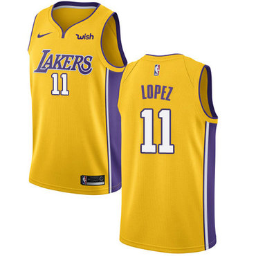 Nike Lakers #11 Brook Lopez Gold NBA Swingman Icon Edition Jersey