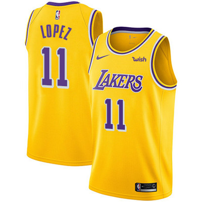Nike Lakers #11 Brook Lopez Gold NBA Swingman Icon Edition Jersey