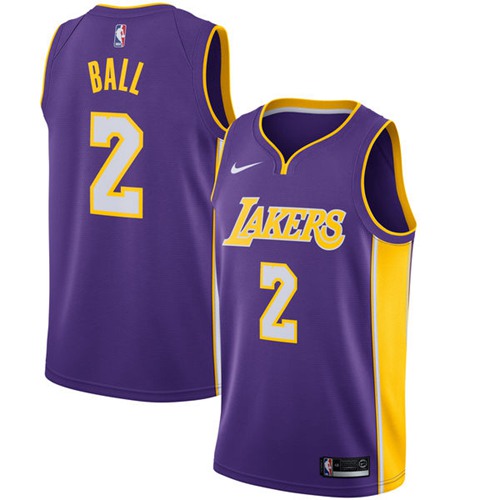 Nike Lakers #2 Lonzo Ball Purple NBA Swingman Statement Edition Jersey