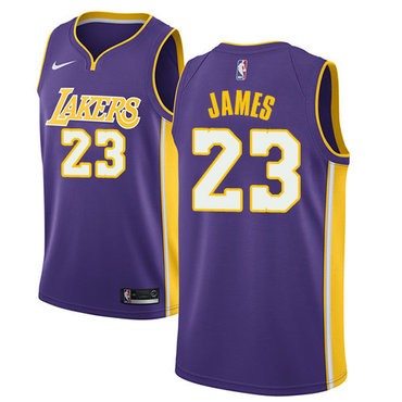 Nike Lakers #23 LeBron James Purple Youth NBA Swingman Statement Edition Jersey