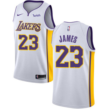 Nike Lakers #23 LeBron James White NBA Swingman Association Edition Jersey