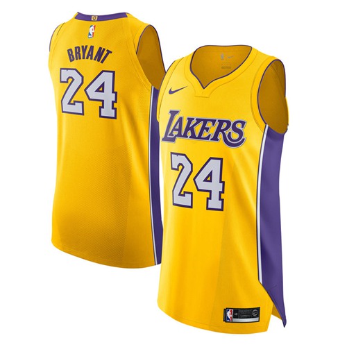 Nike Lakers #24 Kobe Bryant Gold NBA Authentic Icon Edition Jersey