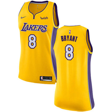 Nike Lakers #8 Kobe Bryant Gold Women's NBA Swingman Icon Edition Jersey