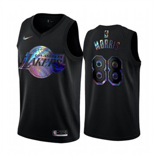Nike Lakers #88 Markieff Morris Men's Iridescent Holographic Collection NBA Jersey - Black