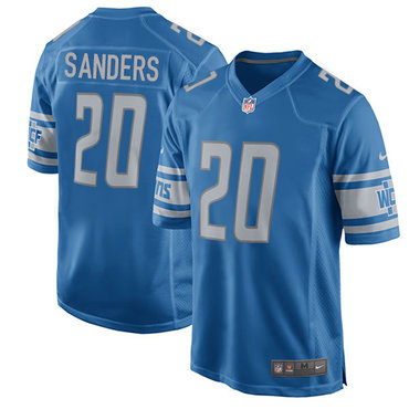 Nike Lions #20 Barry Sanders Light Blue Team Color Youth Stitched NFL Elite Jersey
