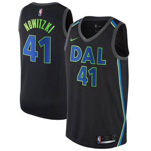 Nike Mavericks #41 Dirk Nowitzki Black NBA Swingman City Edition Jersey