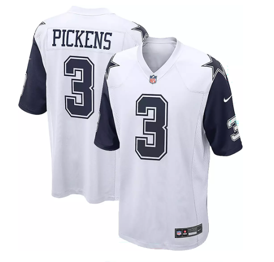 Nike Men's Dallas Cowboys George Pickens #3 White Alternate 2 Game Jersey