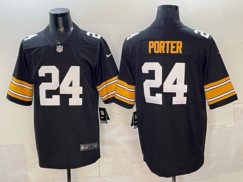 Nike Men's Pittsburgh Steelers Joey Porter Jr. #24 Black Game Jersey