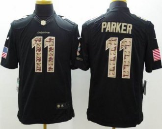 Nike Miami Dolphins #11 DeVante Parker Black Men's Stitched NFL Limited Salute to Service Jersey