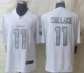 Nike Miami Dolphins #11 Mike Wallace White NFL Limited Platinum Jersey