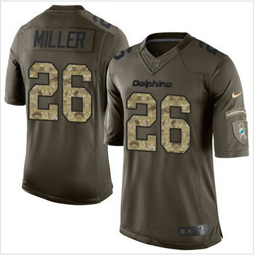 Nike Miami Dolphins #26 Lamar Miller Green Men's Stitched NFL Limited Salute to Service Jersey